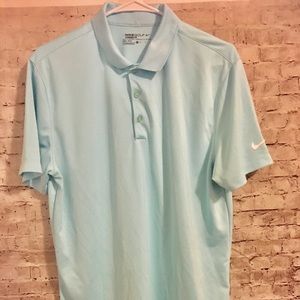 Nike Dri Fit Size Medium Baby Blue Golf Polo Shirt